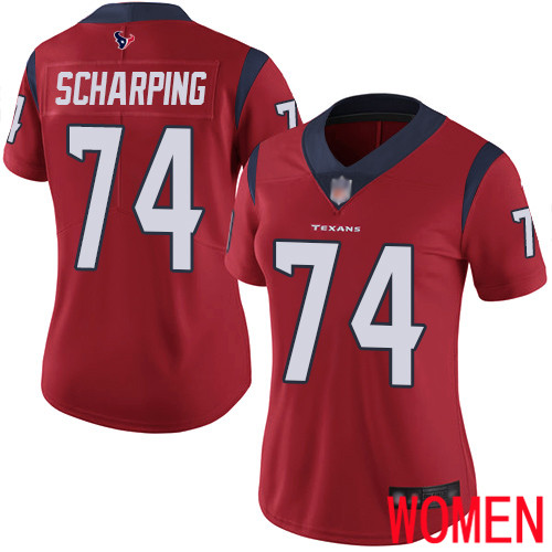 Houston Texans Limited Red Women Max Scharping Alternate Jersey NFL Football #74 Vapor Untouchable->houston texans->NFL Jersey